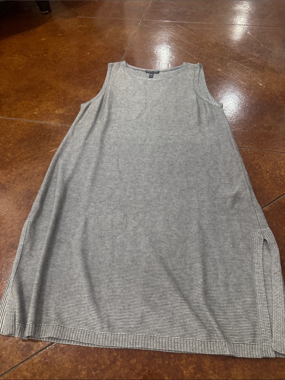 Womans Gray Sleeveless Knit Sweater Dress